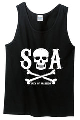 SOA Men Of Mayhem Skull and Crossbones Tank Top (Black)