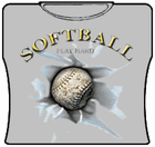 Softball Play Hard Girls T-Shirt
