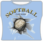 Softball Play Hard Girls T-Shirt