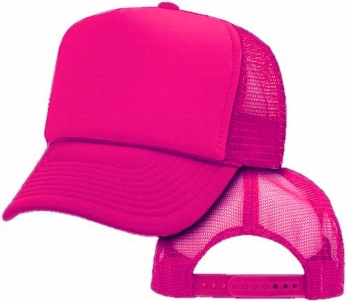 Solid Neon Pink Trucker Hat