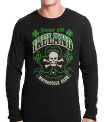 Sons of Ireland Shamrock Skull Biker Thermal Shirt