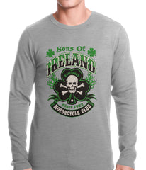 Sons of Ireland Shamrock Skull Biker Thermal Shirt