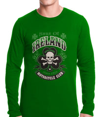 Sons of Ireland Shamrock Skull Biker Thermal Shirt