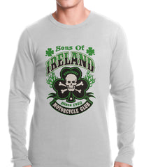 Sons of Ireland Shamrock Skull Biker Thermal Shirt