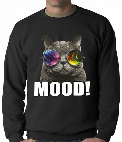 Spaced Mood Cat Adult Crewneck