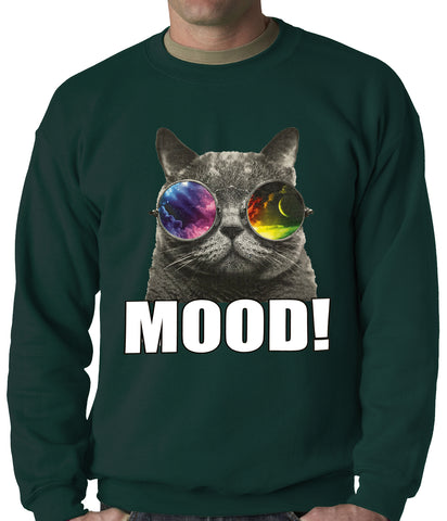 Spaced Mood Cat Adult Crewneck