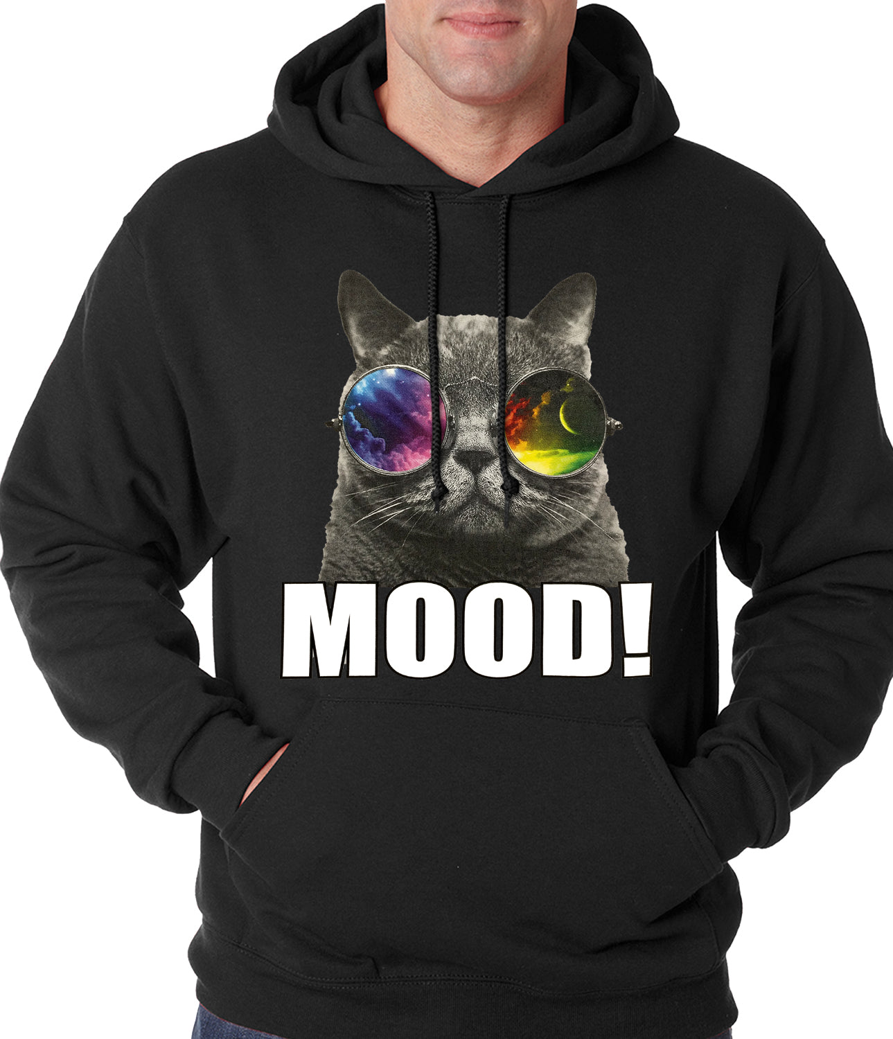 Spaced Mood Cat Adult Hoodie
