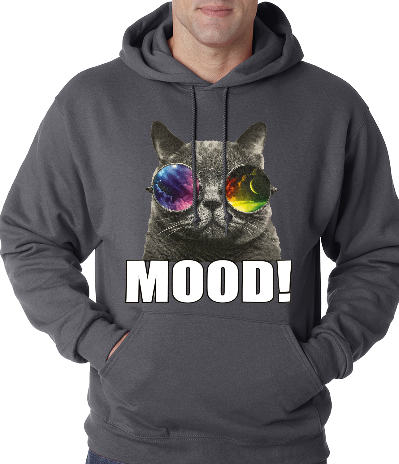 Spaced Mood Cat Adult Hoodie