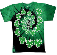 Spiral Clover Irish Green Tie Dye T-Shirt