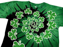 Spiral Clover Irish Green Tie Dye T-Shirt