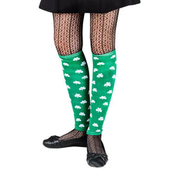 St. Patrick’s Day All Over Shamrocks Leg Warmers (Green with White Shamrocks)