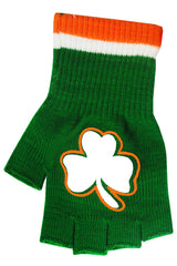 St. Patrick's Day Fingerless Shamrock Gloves (Pair)