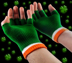 St. Patrick's Day Fingerless Shamrock Gloves (Pair)