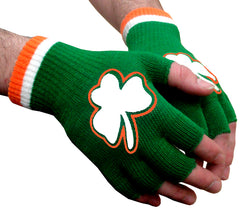 St. Patrick's Day Fingerless Shamrock Gloves (Pair)
