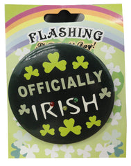 St Patrick's Day Officially Irish Light Up LED Pin
