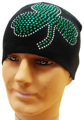 St. Patrick's Day Rhinestone Shamrock Beanie