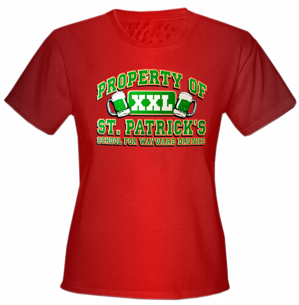 St.Patrick's Day "School For Wayward Drunks" Girls T-Shirt