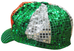 St. Patrick's Day Sequin Shamrock Tri-color Newsboy Hat