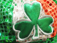 St. Patrick's Day Sequin Shamrock Tri-color Newsboy Hat