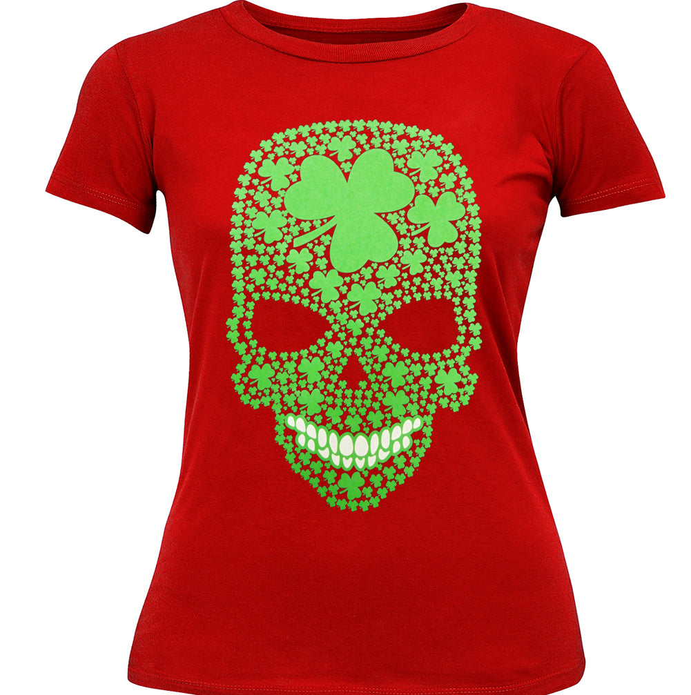 St. Patrick's Day Shamrock Sugar Skull Girl's T-Shirt