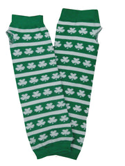 St. Patrick's Day (STRIPES & SHAMROCKS) Pair of Arm Warmers