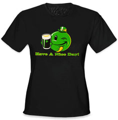 St. Patrick's Day Tees - Have a Nice Day Irish Smiley Girls T-Shirt