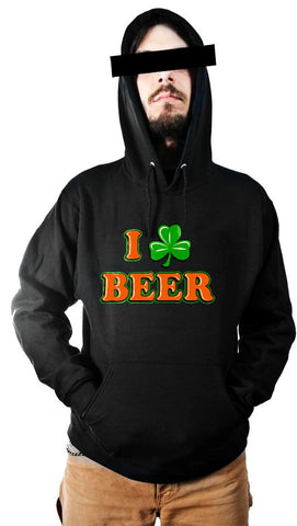 St. Patrick's Day Tees - I Love Beer Shamrock Hoodie
