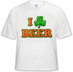 St. Patrick's Day Tees - I Love Beer Shamrock T-Shirt