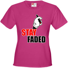 Stay Faded Cartoon Hands Girl's T-Shirt