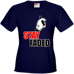 Stay Faded Cartoon Hands Girl's T-Shirt