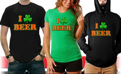 St. Patrick's Day Tees - I Love Beer Shamrock Hoodie