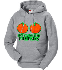 Halloween Shirt - Stop Staring At My Pumpkins Adult Hoodie