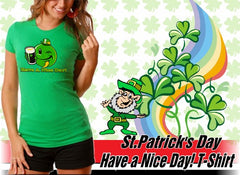 St. Patrick's Day Tees - Have a Nice Day Irish Smiley Girls T-Shirt