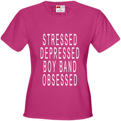 Stressed Depressed Boy Band Obsessed Girl's T-shirt