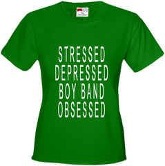 Stressed Depressed Boy Band Obsessed Girl's T-shirt