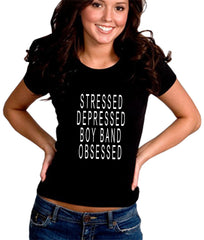 Stressed Depressed Boy Band Obsessed Girl's T-shirt