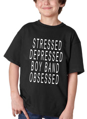 Stressed Depressed Boy Band Obsessed  Kid's T-shirt