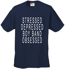Stressed Depressed Boy Band Obsessed  Kid's T-shirt