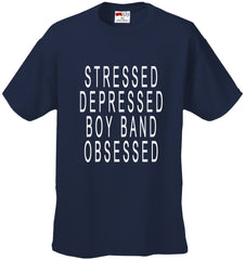 Stressed Depressed Boy Band Obsessed  Men's T-shirt