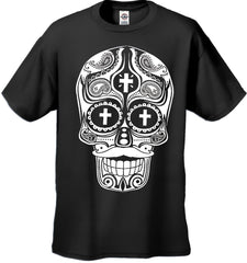 Sugar Skull with Mustache Men's T-Shirt