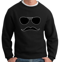 Sunglasses Mustache Crew Neck Sweatshirt
