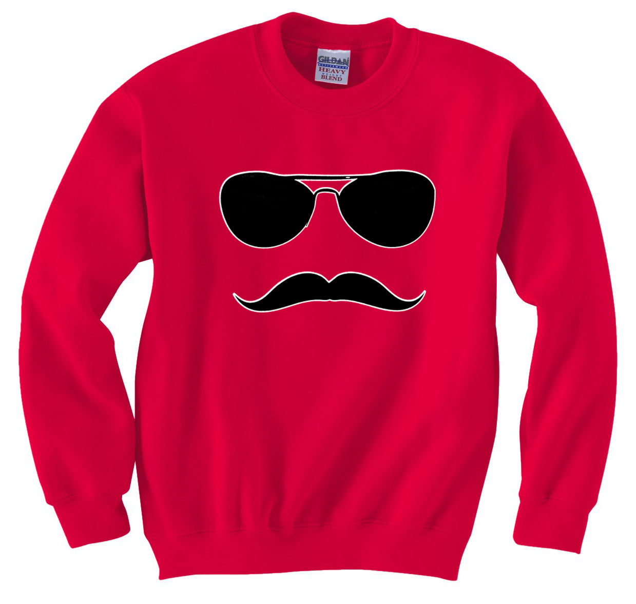 Sunglasses Mustache Crew Neck Sweatshirt