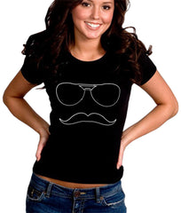 Sunglasses Mustache Girl's T-Shirt