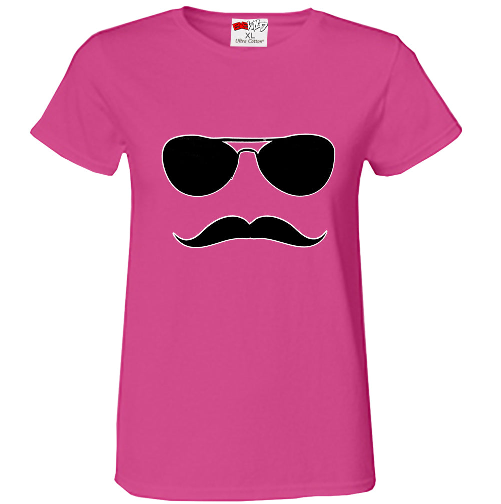 Sunglasses Mustache Girl's T-Shirt