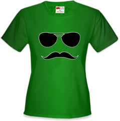 Sunglasses Mustache Girl's T-Shirt