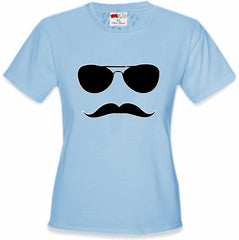Sunglasses Mustache Girl's T-Shirt