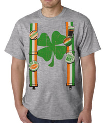 Suspenders with Shamrock Irish Costume Mens T-shirt