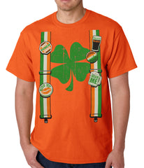 Suspenders with Shamrock Irish Costume Mens T-shirt