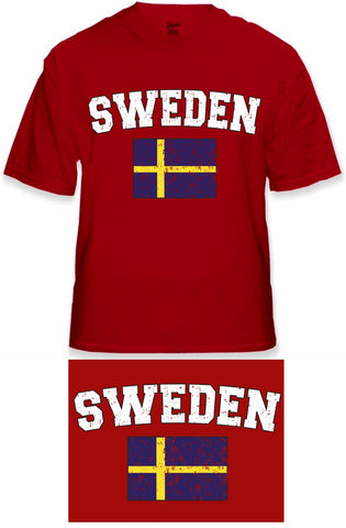 Sweden Vintage Flag International Mens T-Shirt