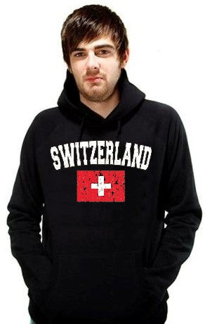 Switzerland Vintage Flag International Hoodie